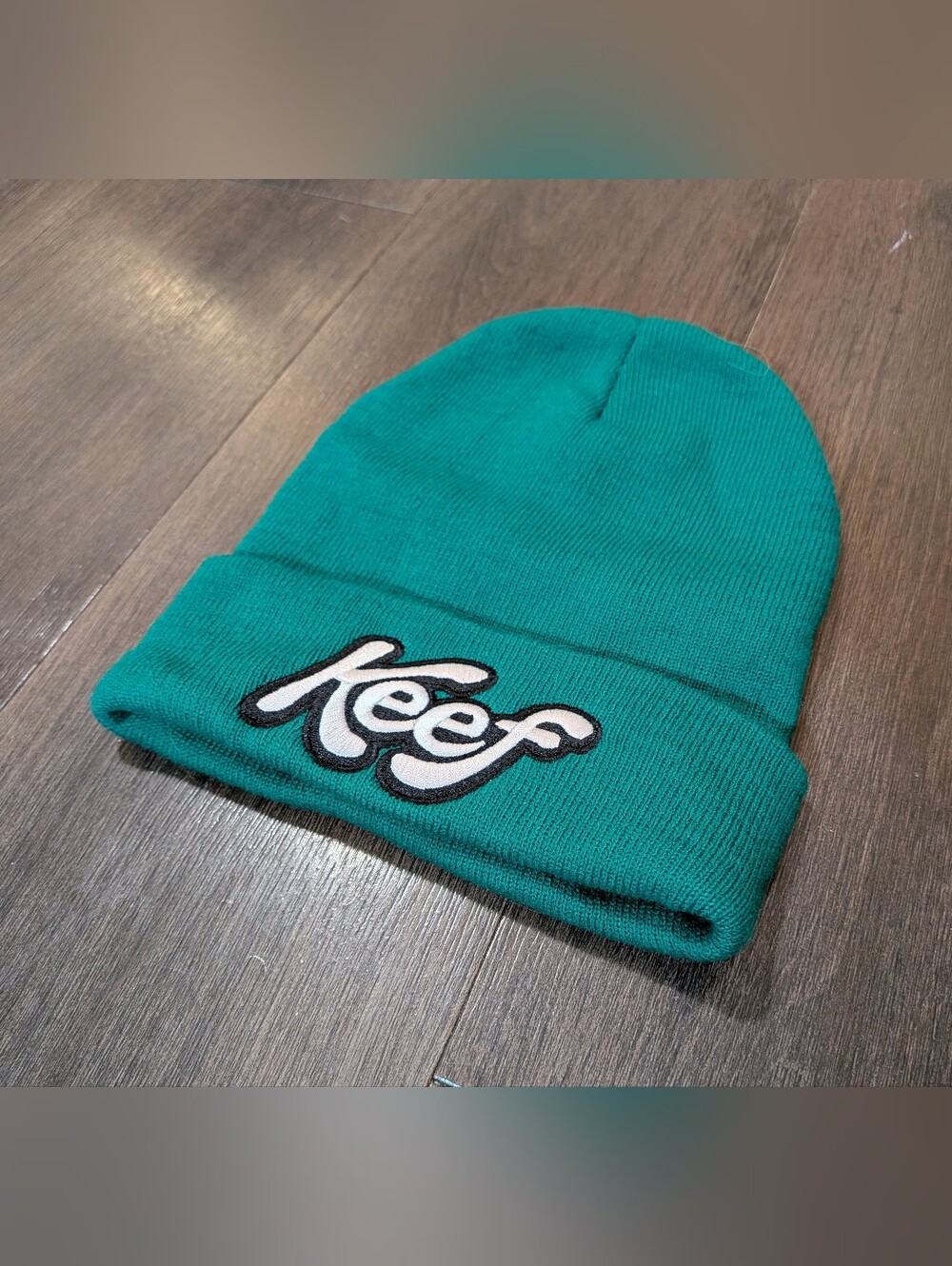 Keef soda logo green beanie